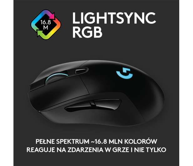 LOGITECH G703 Lightspeed czarna 910-005640 - 506258 - zdjęcie 12